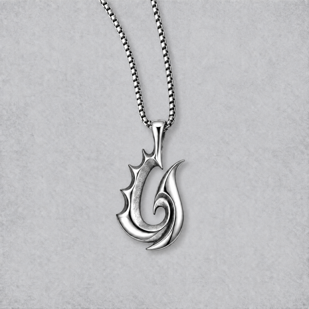 Stainless Steel Fish Hook Necklace – Premium Finish