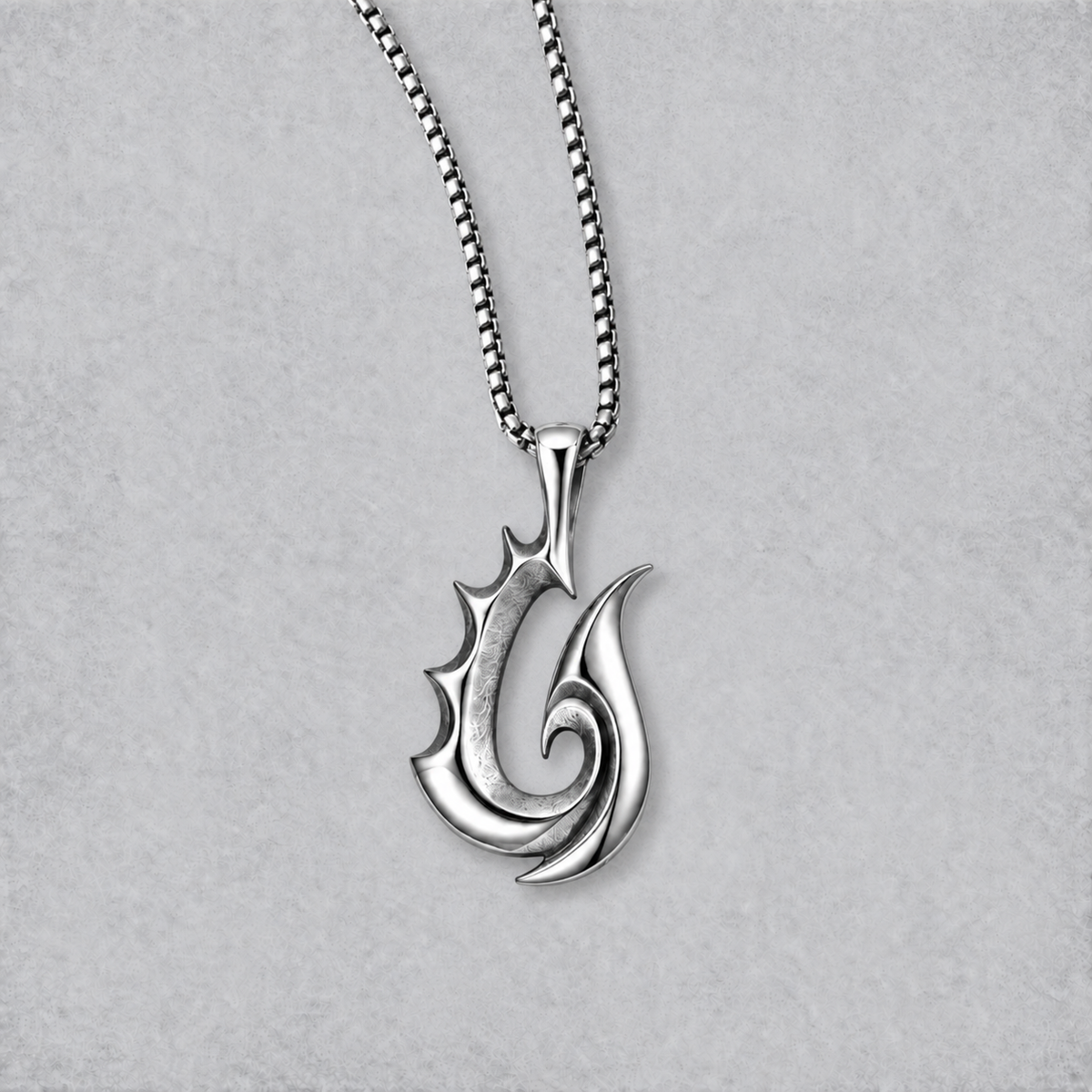 Stainless Steel Fish Hook Necklace – Premium Finish