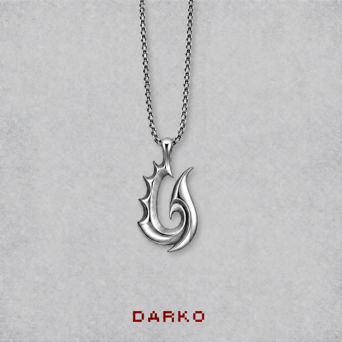 Stainless Steel Fish Hook Necklace – Premium Finish